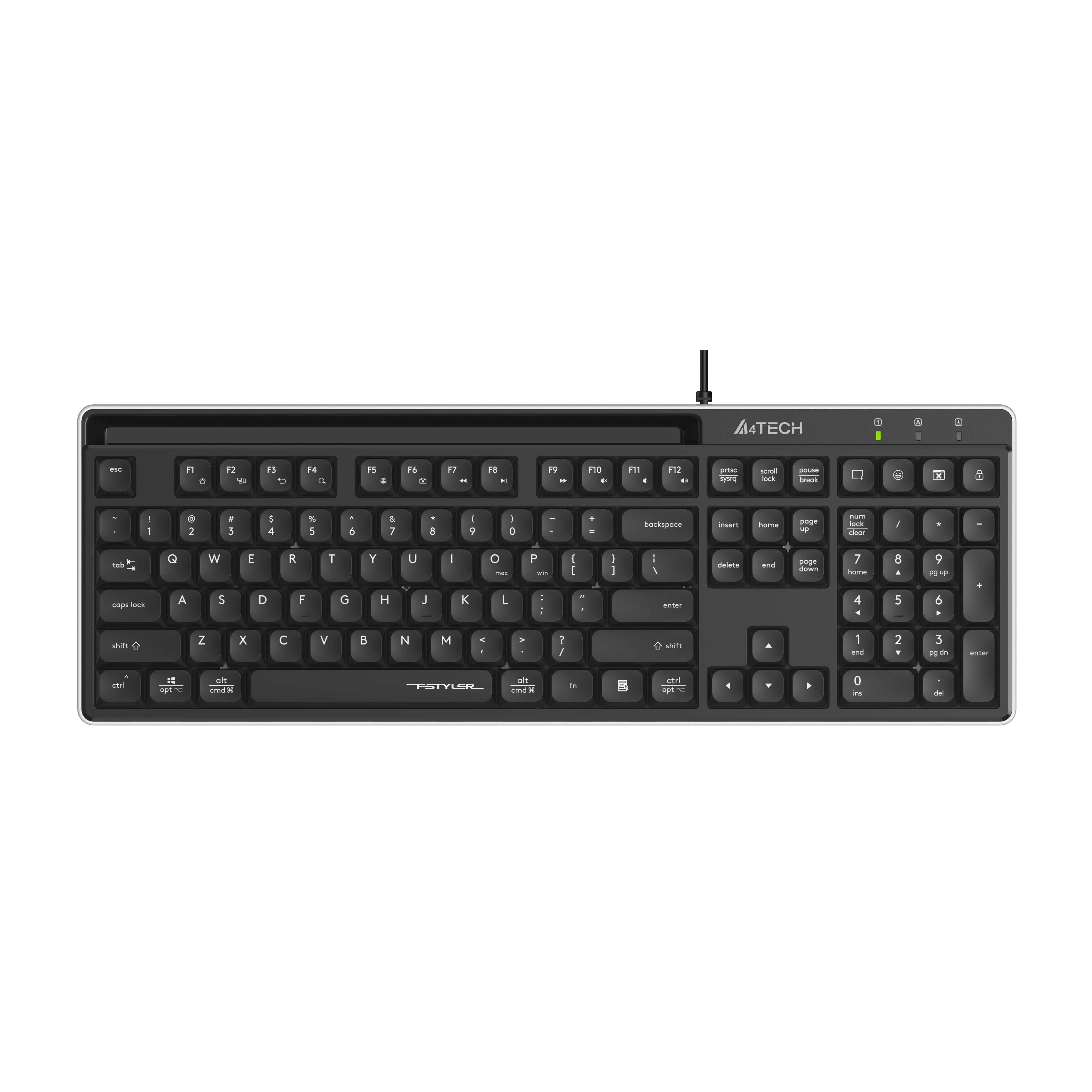 A4tech Fstyler FX72 Жична клавиатура, ниско профилна, ножична технология, кирилизирана, черна
