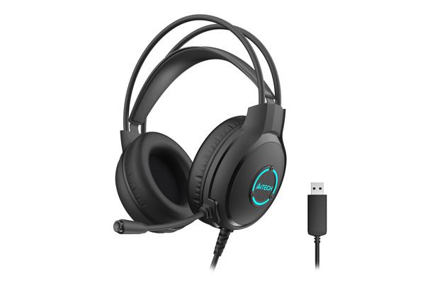 Слушалки с микрофон A4TECH Fstyler FH300U, LED Backlit, Черни