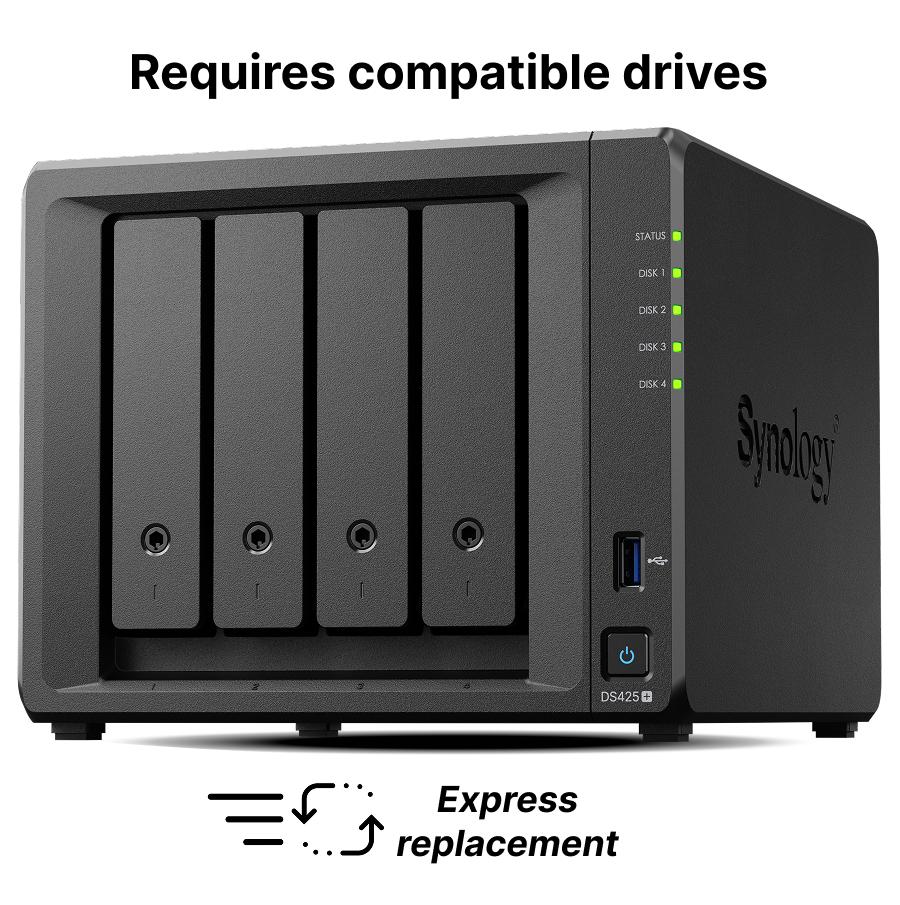 Мрежов сторидж NAS Synology DS425,4-bay за  3.5" 2.5", 2 x M.2 NVMe
