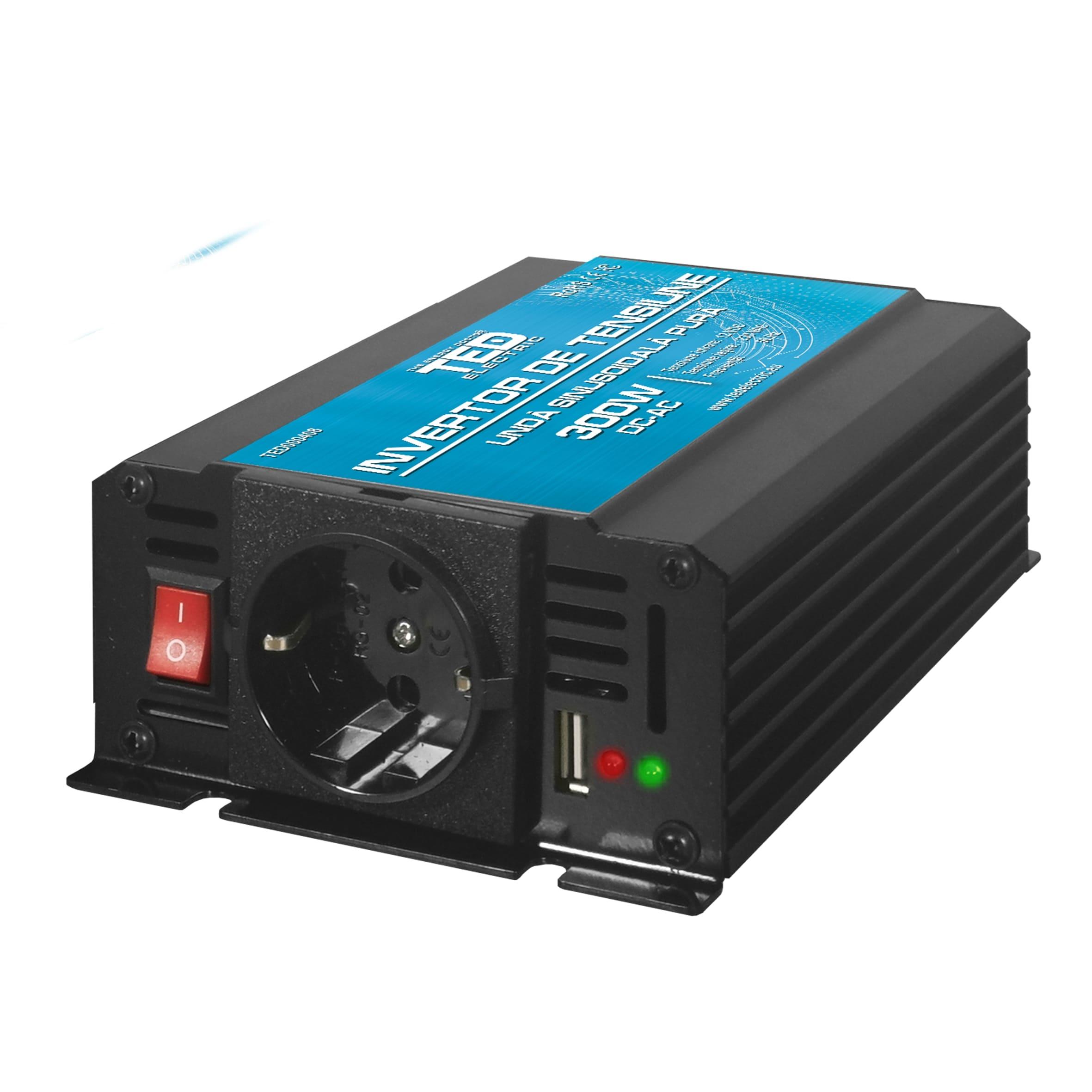 Инвертор 12/220 V  DC/AC 300/600W  Modified Sine Wave TED007025 TED ELECTRIC