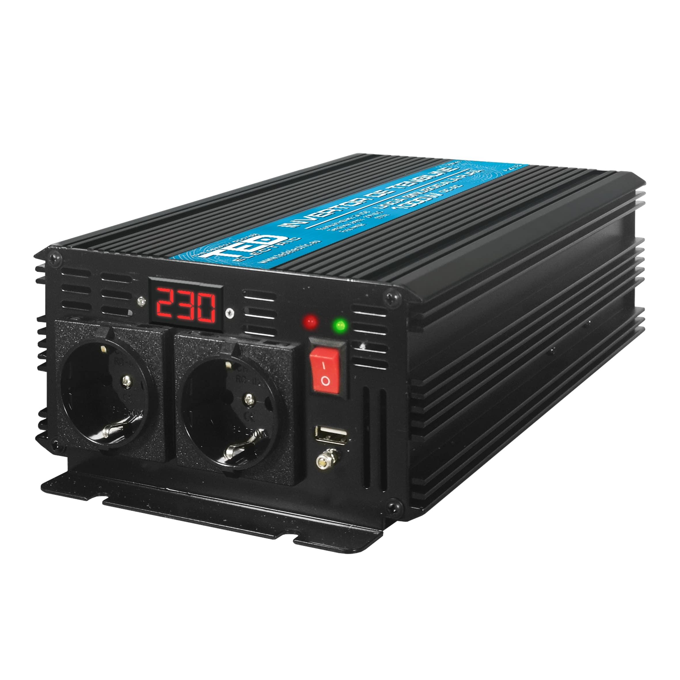 Инвертор 12/220 V  DC/AC 1000/2000W  Modified Sine Wave TED007049 TED ELECTRIC