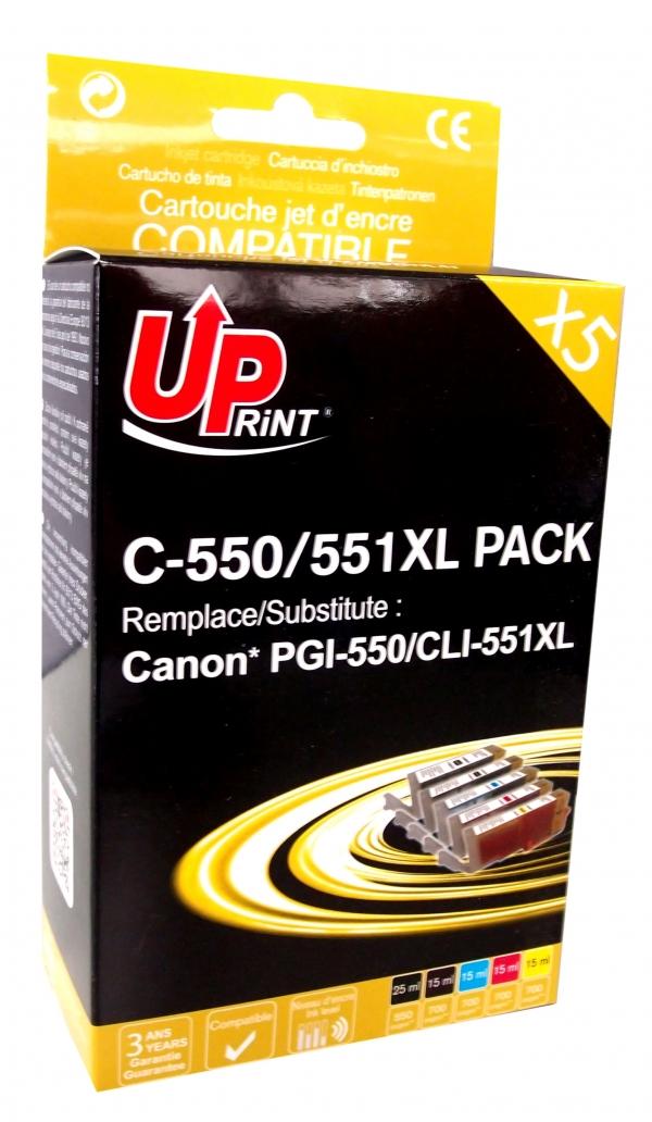 Комплект мастилници UPRINT -CANON PGI-550  CLI-551BK/C/M/Y XL, 1x25ml4x15ml