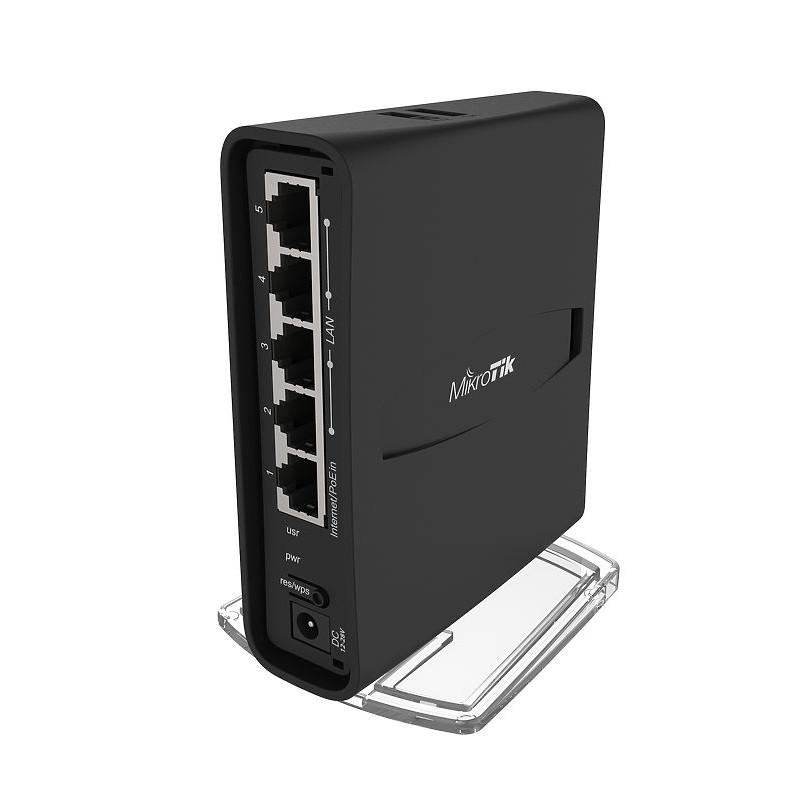 Безжичен Access Point MikroTik hAP ac RBD52G-5HacD2HnD, 128MB RAM, 5 x Gbit LAN, 2.4Ghz 802.11b/g/n, 5GHz 802.11an/ac