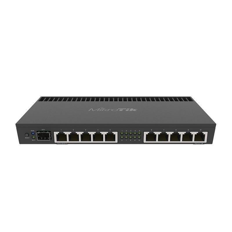 Рутер MikroTik RB4011iGSRM, CPU 1.4GHz, 1GB, 10xGbit LAN, 1xSFP, PoE in/out 1U
