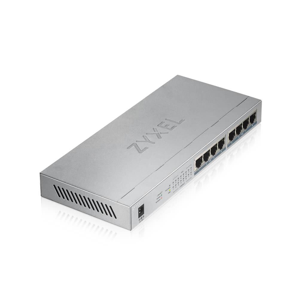 Суич ZyXEL GS1008-HP, 8-портов гигабитов неуправляем PoE, 60W