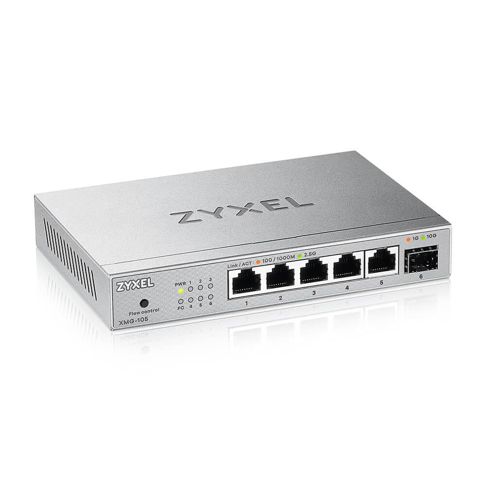 Суич ZyXEL XMG-105, 5 портов 2,5Gb  1xSFP, неуправляем