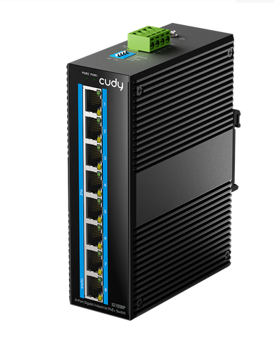 Суич Cudy IG1008P Индустриален 8-Port 10/100/1000M PoE Switch 65W