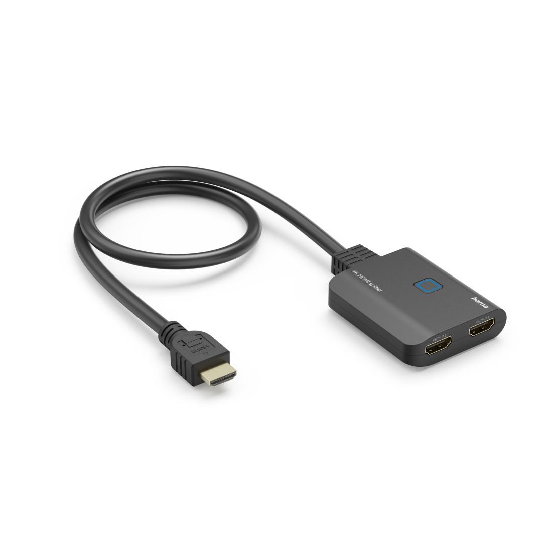 HAMA Сплитер 4K HDMI мъжко - 2 x HDMI женско, черен