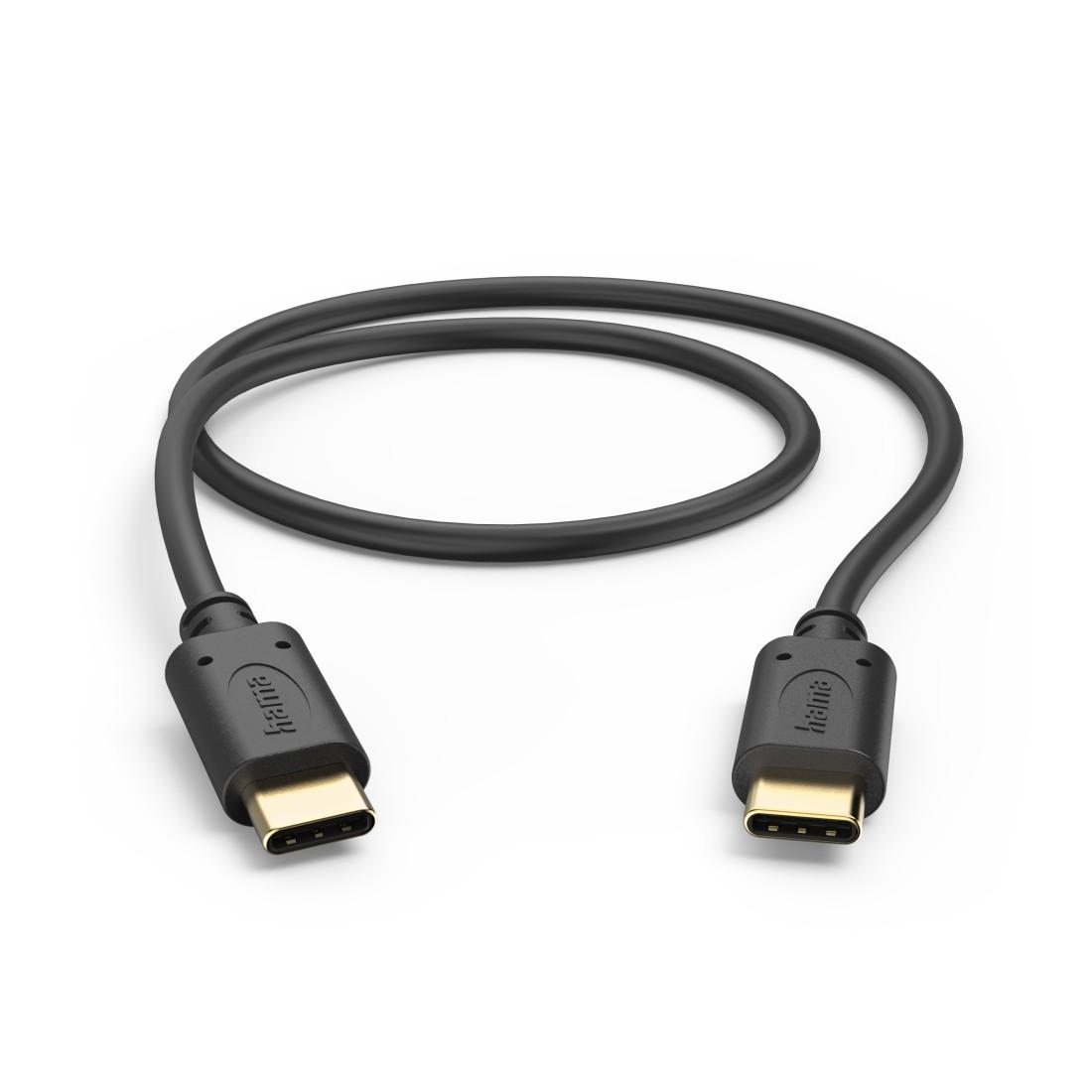 HAMA Кабел за зареждане, USB-C - USB-C, 0,5 м, черен