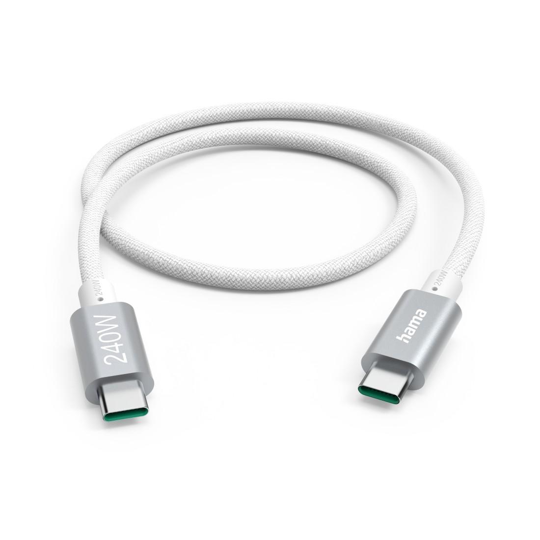 HAMA Кабел за зареждане, USB-C - USB-C, 240 W, USB 3.2 Gen1, 5Gbit/s