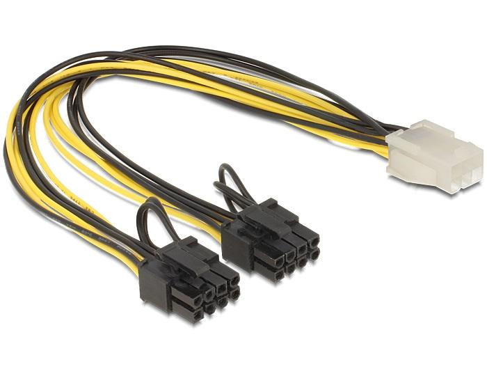 Кабел DeLock PCI Express power 6 pin женско  2 x 8 pin мъжко, 30 cm
