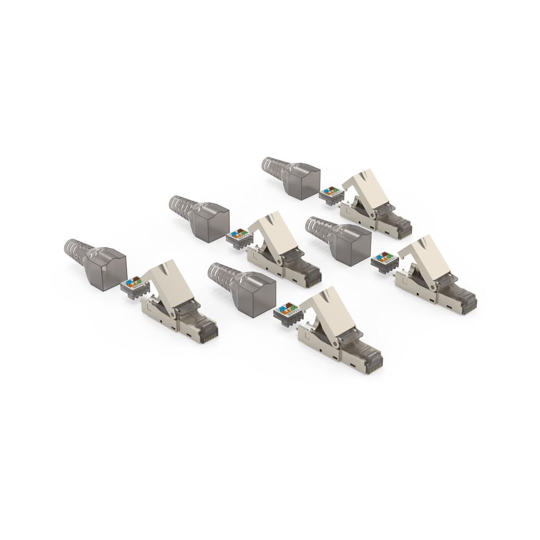 HAMA Комплект мрежови конектори, CAT 6a, 10 Gbit/s, екраниран, инсталиране без инструменти, 5 бр