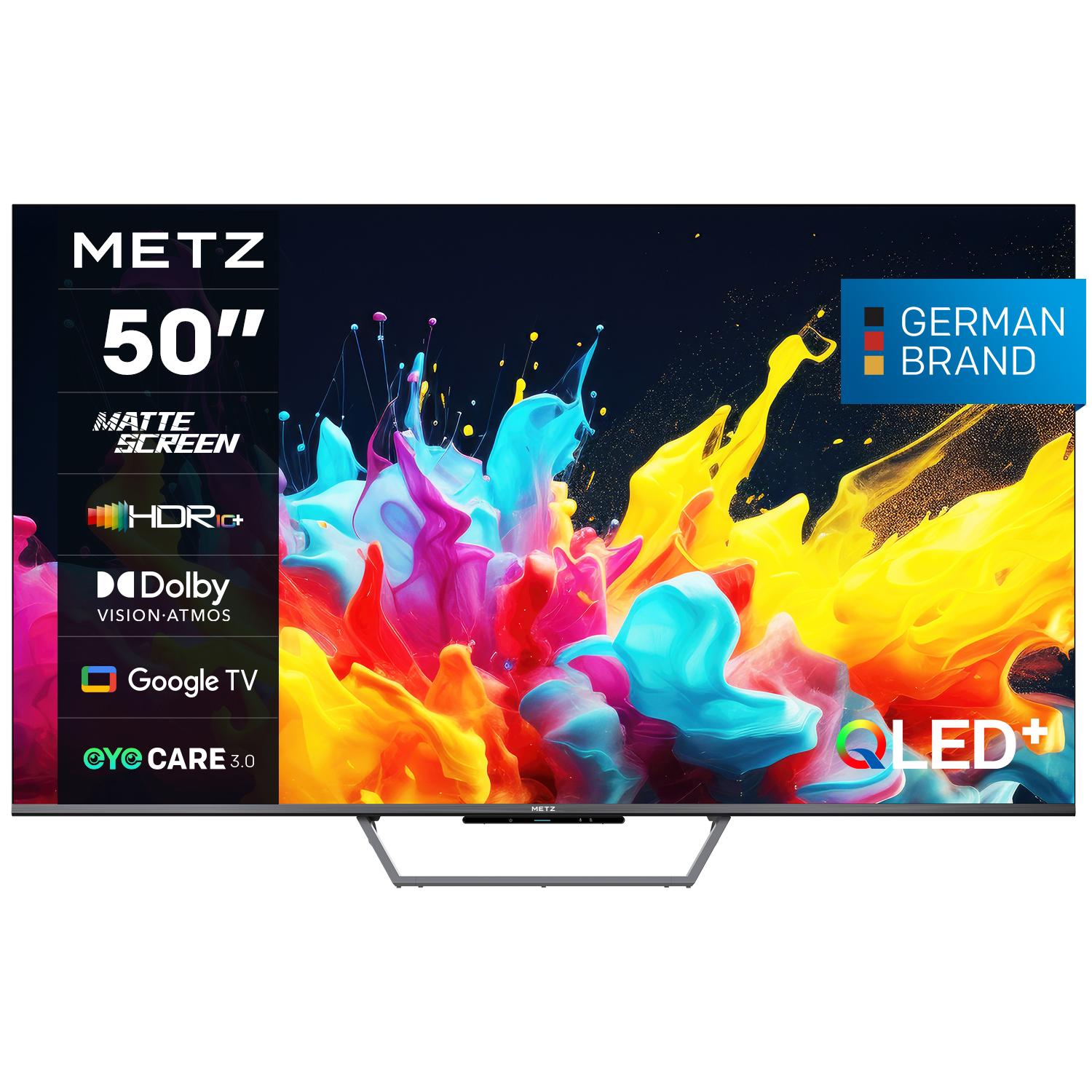 Телевизор METZ 50MQE7600Z, 50"(126 см), QLED,Anti-Glare Google TV, 4K/UHD, 60Hz