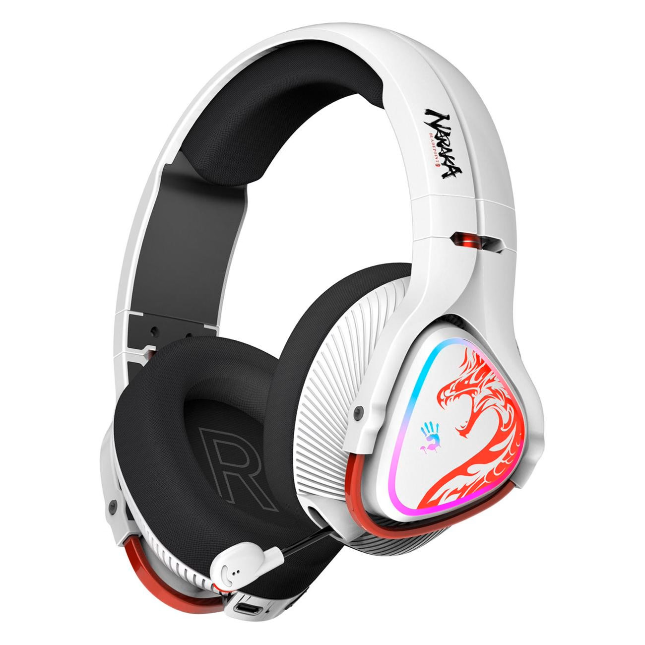 Геймърски слушалки A4TECH Bloody MR720 Naraka, RGB, Bluetooth  USB, Бели