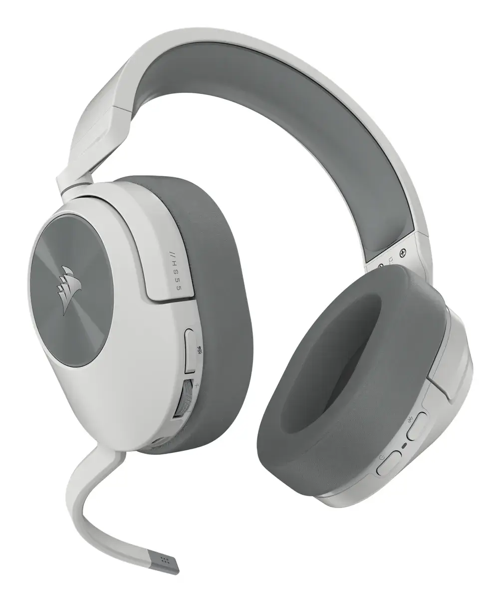 Геймърски слушалки с микрофон Corsair HS55 White безжични и блутут PC/PS5/PS4