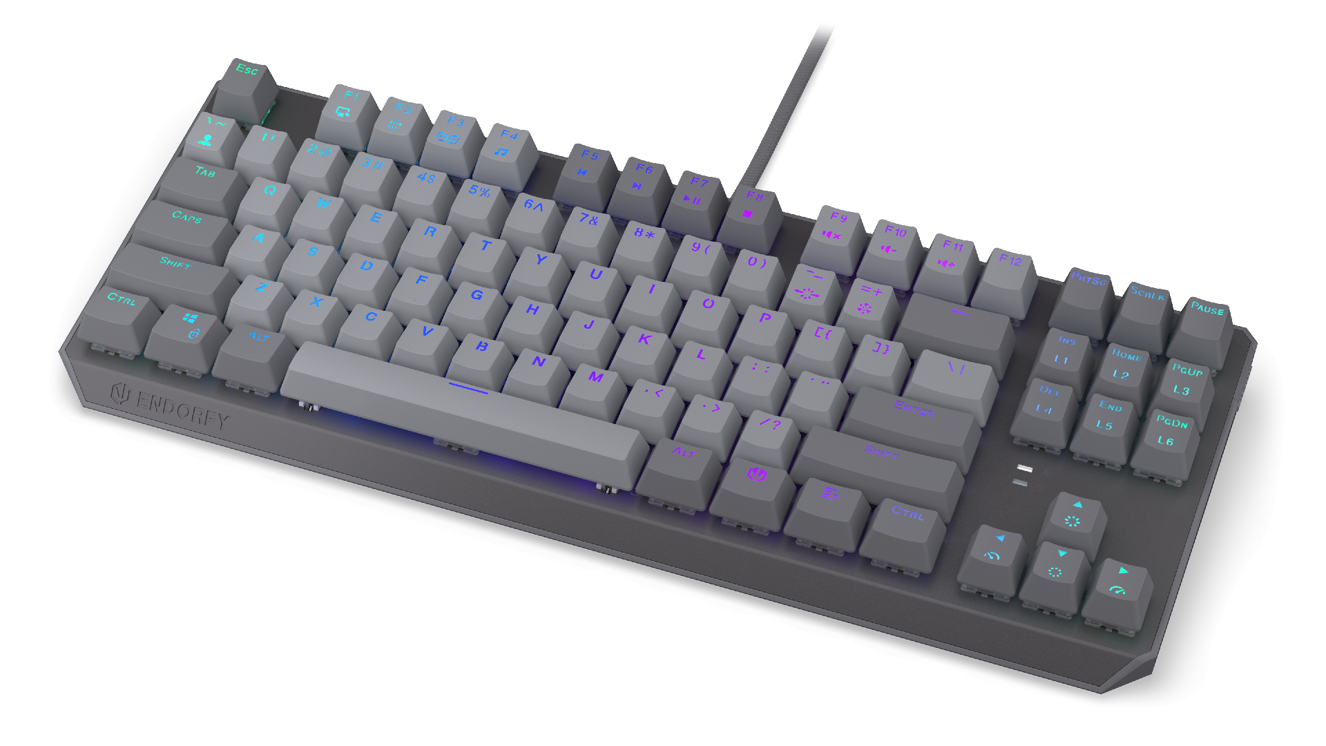 Endorfy механична клавиатура Thock V2 TKL, PBT, Endorfy Red switch, US Layout
