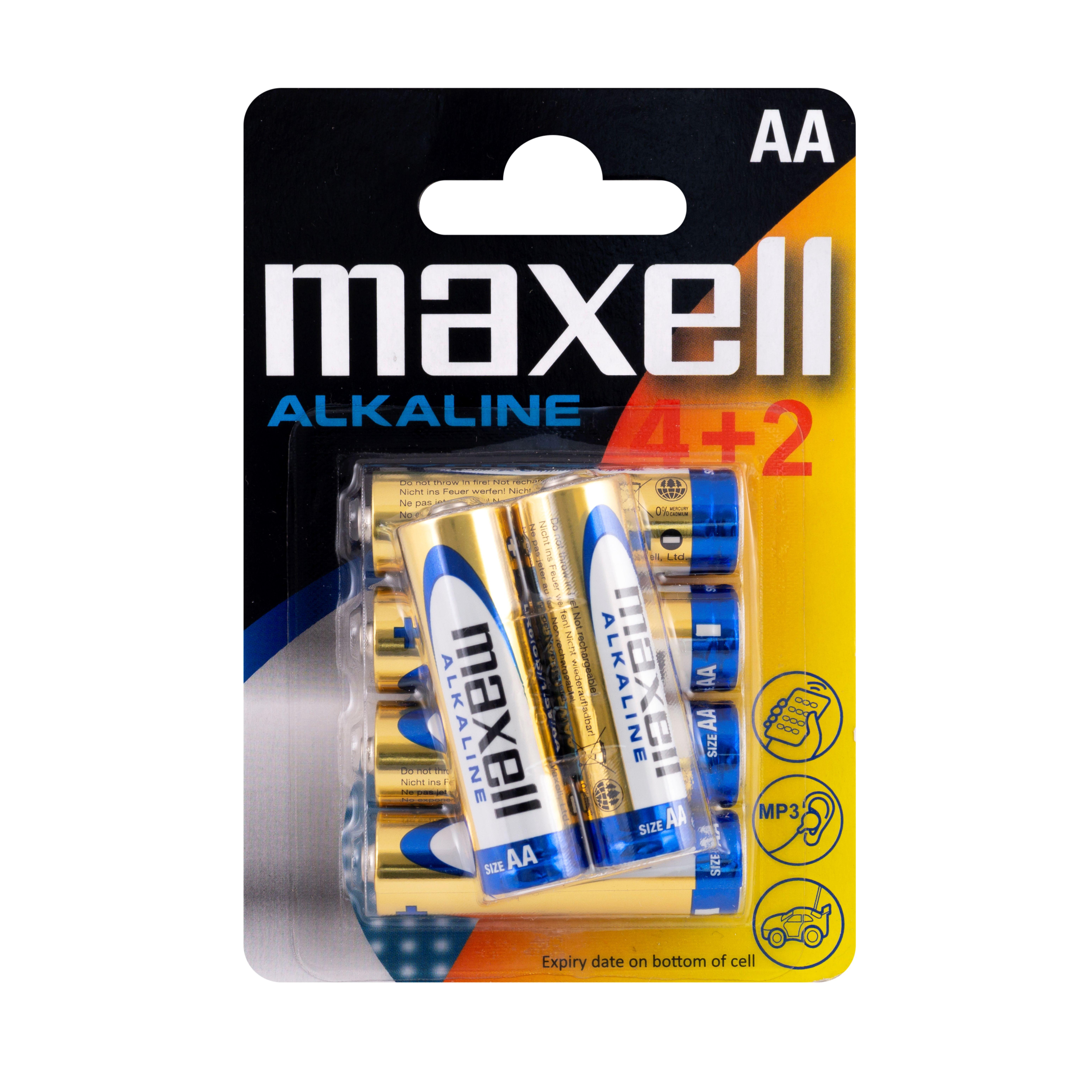 Алкална батерия MAXELL AA, LR-6, 42 бр. в опаковка, 1.5V