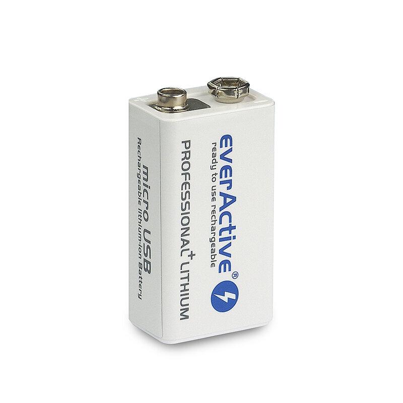 Акумулаторна Батерия R22 9V LiIon 500mAh/550 precharged Usb-C  1бр. в опаковка EVERACTIVE