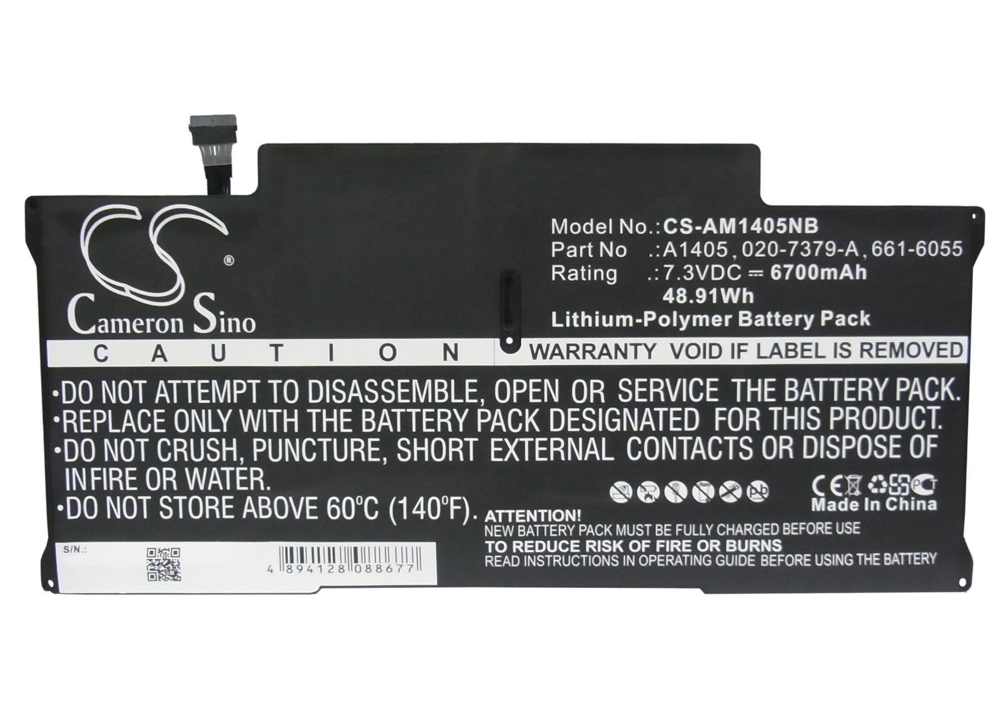 Батерия за лаптоп Apple MacBook Air 13" A1466 2012  LiPo 7,3V 6700mAh CAMERON SINO