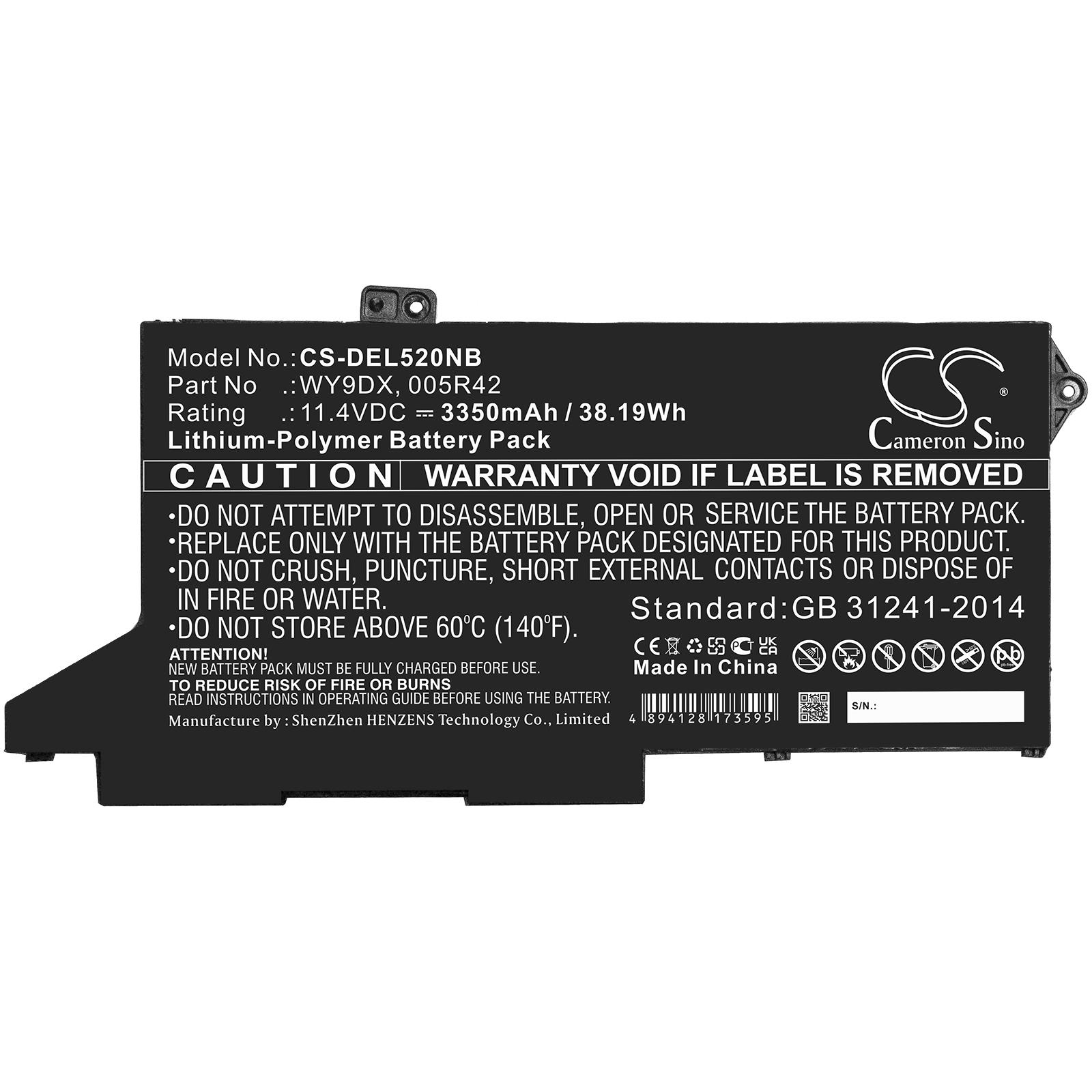 Батерия  за лаптоп DELL Latitude 5420, Latitude 5520  005R42, WY9DX LiPo 11.4V 3350mAh CAMERON SINO