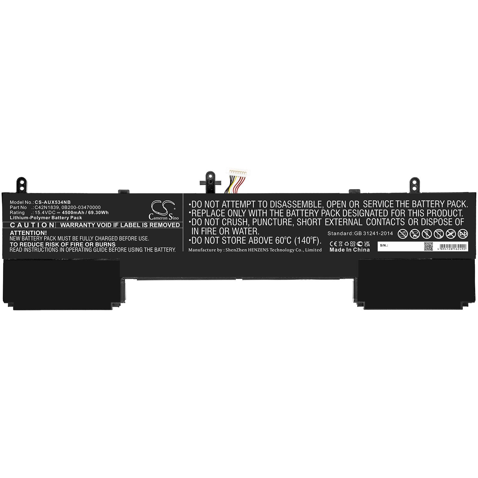 Батерия за лаптоп  ASUS UX534FA, ZenBook 15 UX534FA-A8038R, C42N1839 LiPo 15.4V 4500mAh CAMERON SINO