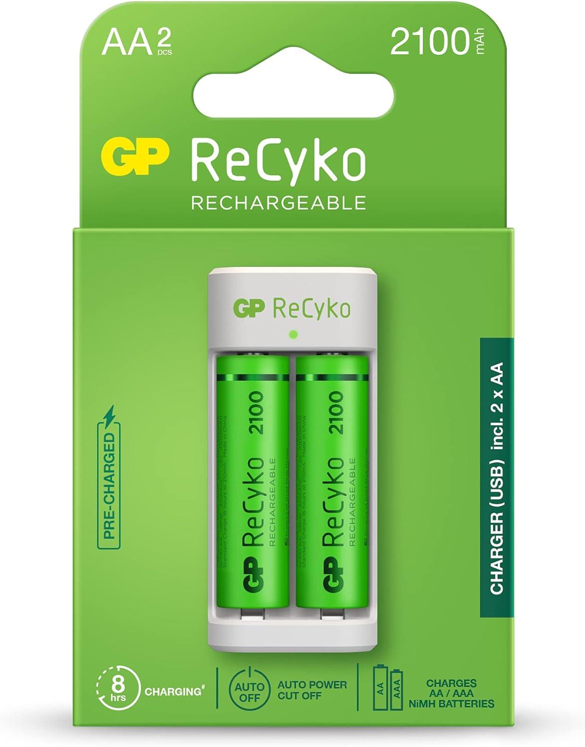 Зарядно GP BATTERIES E211  2 * 2100mAh AA, За 2 броя, NiMH