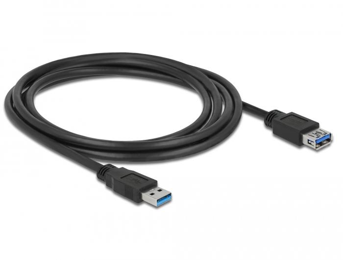 Delock Кабел удължителен екраниран USB 3.0 Type-A мъжко  USB 3.0 Type-A женско 2.0 m black