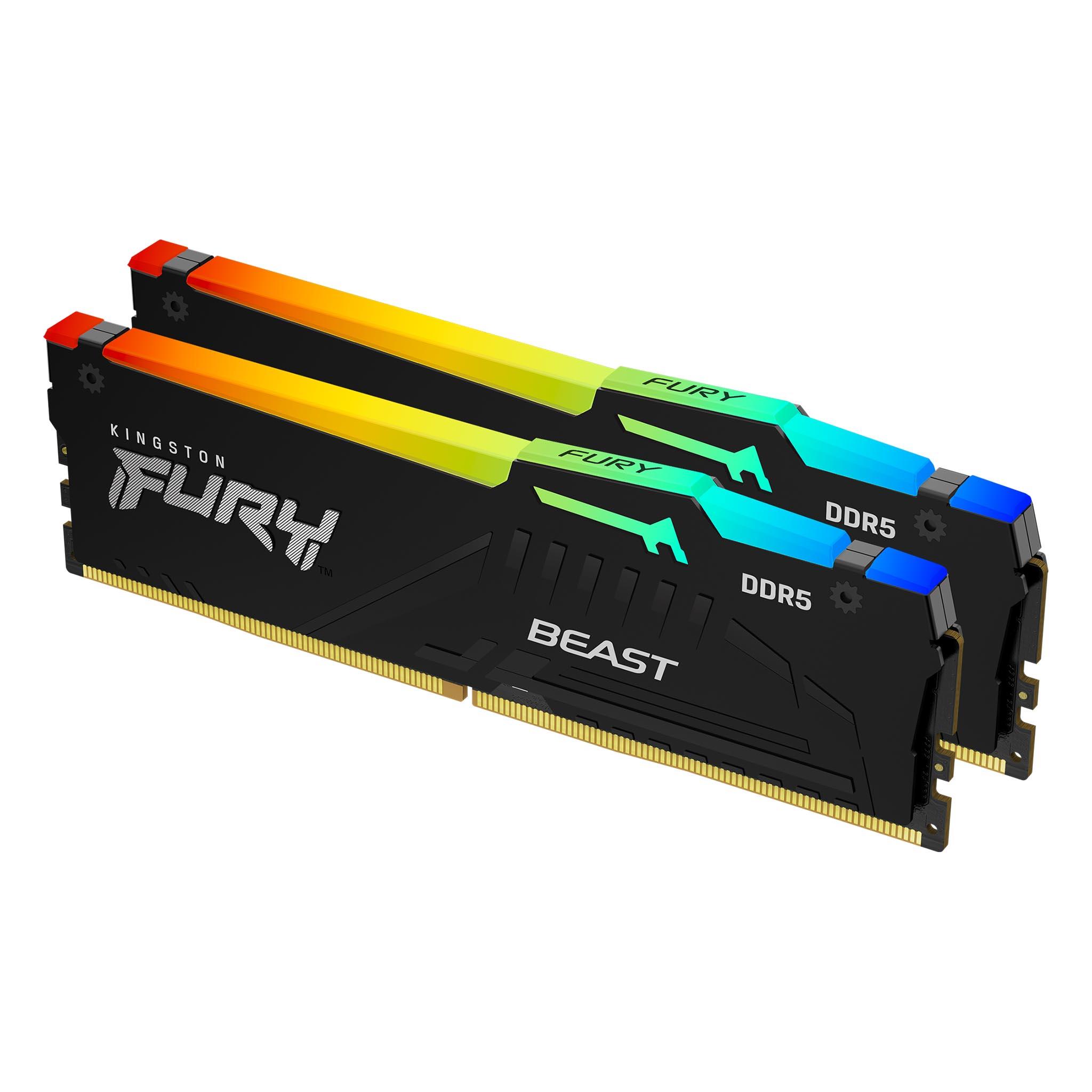Памет Kingston FURY Beast Black RGB 64GB(2x32GB) DDR5 5600MHz CL40