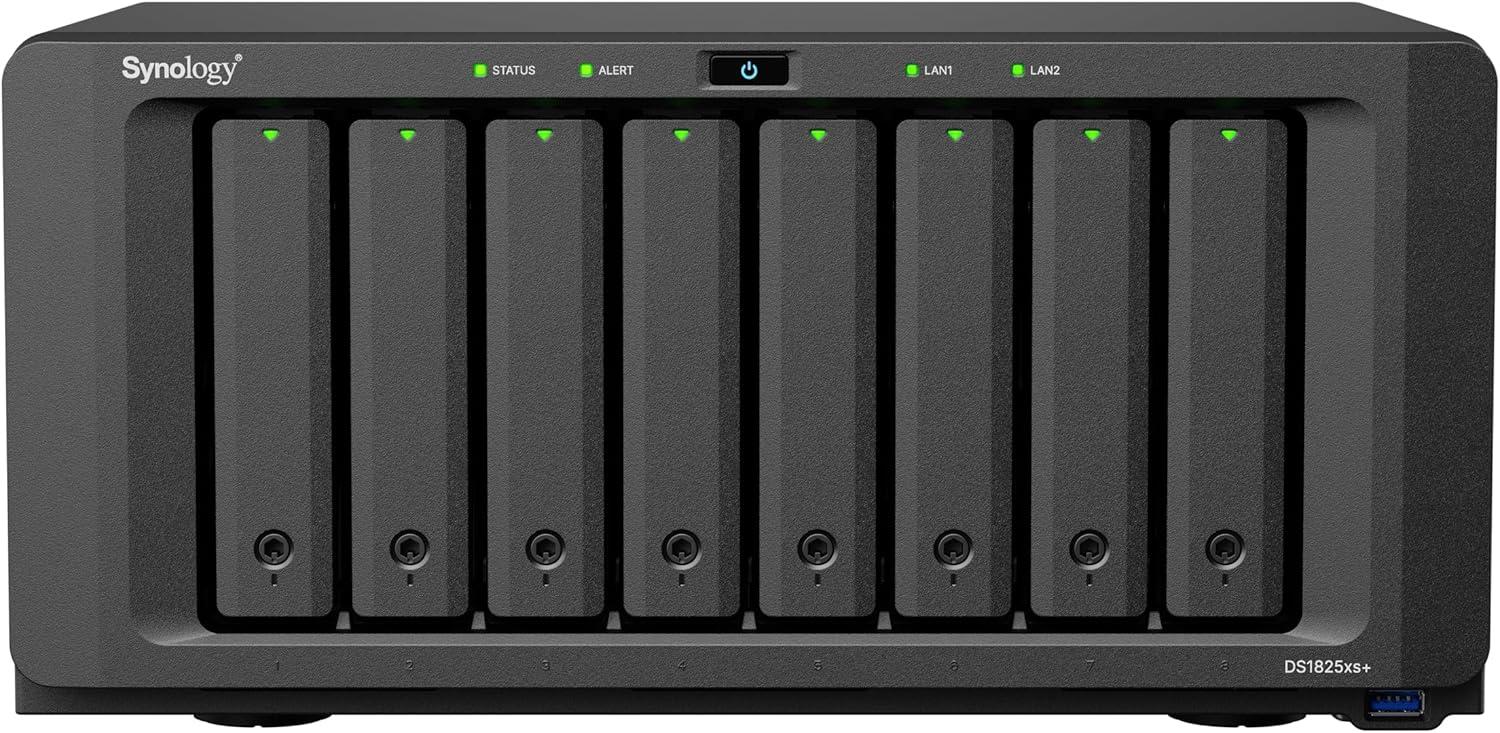 Мрежов сторидж Synology DS1825, за 8 диска, AMD Ryzen V1500B, 8 GB DDR4