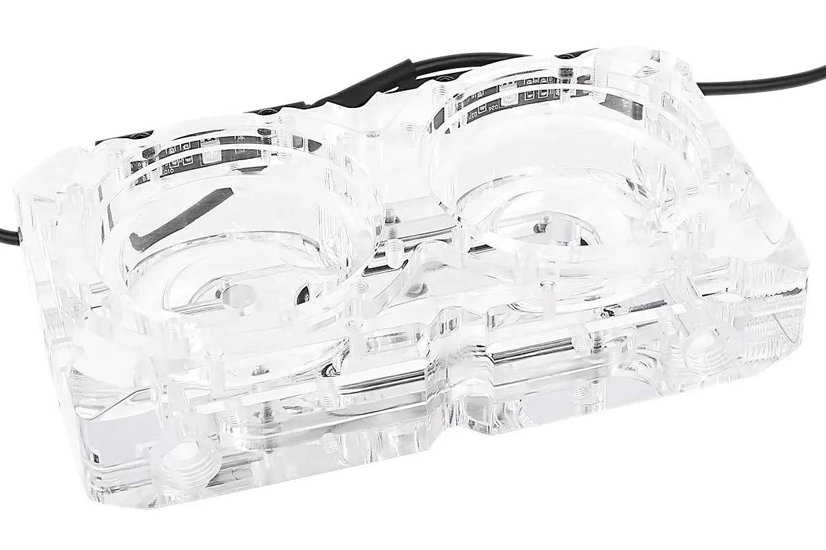 Адаптер приставка с вътрешна и външна резба Alphacool Eisdecke D5 Dual Acrylic Attachment 3x 1/4"