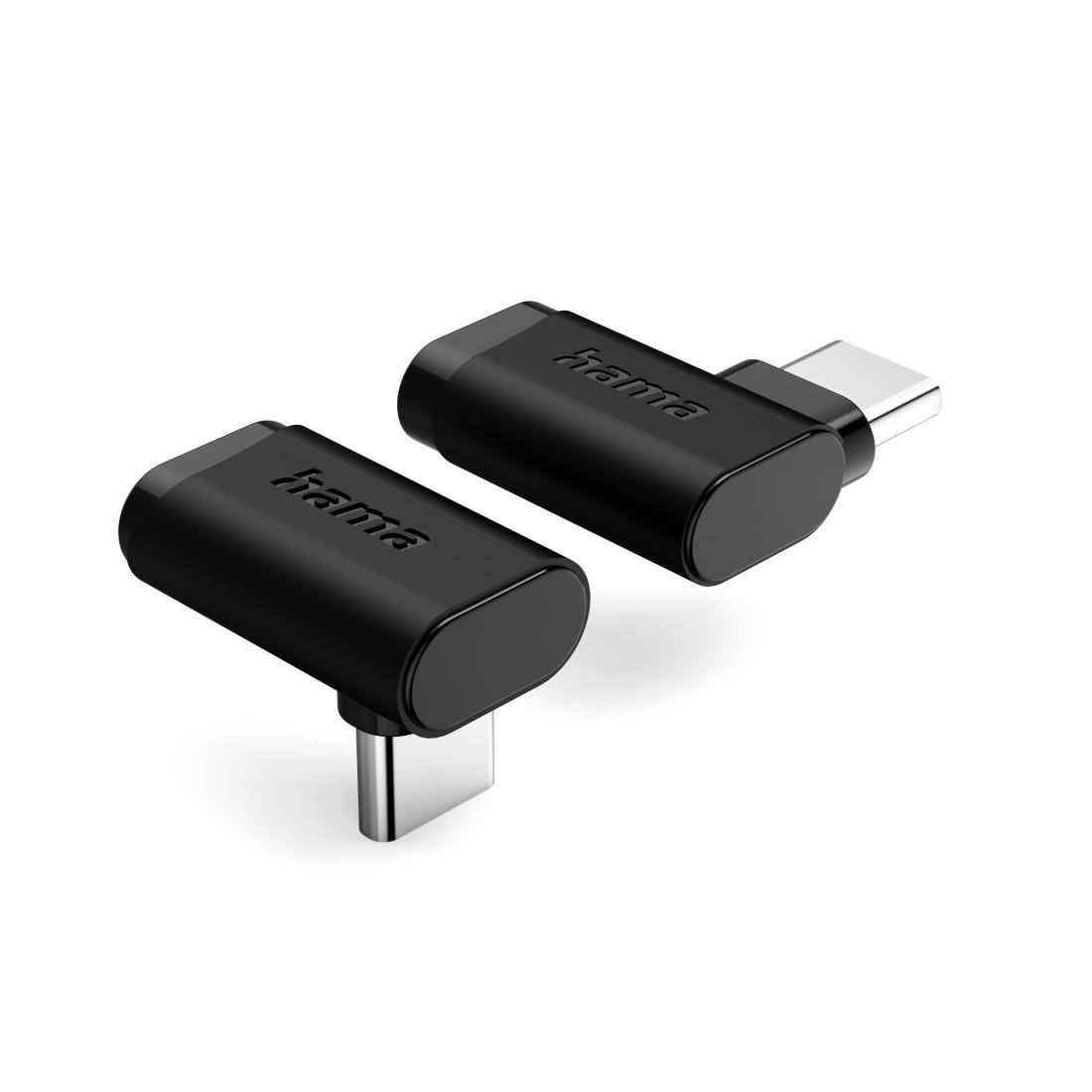 HAMA Адаптер 90C USB-C, USB 3.2 Gen2, 10 Gbit/s, 5 A, 240 W, комплект от 2