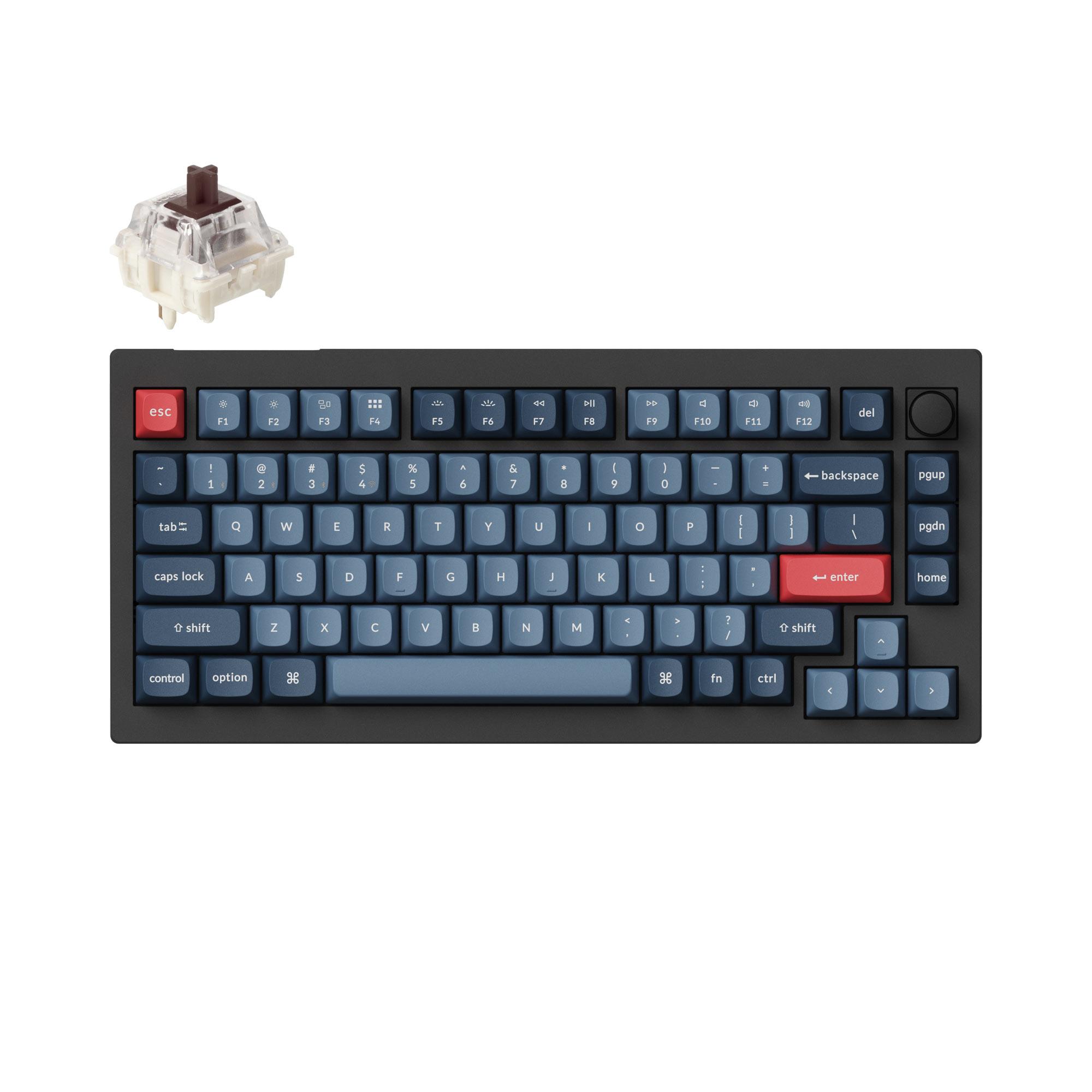 Механична клавиатура Keychron V1 MAX QMK 75% Carbon Black - Wireless
