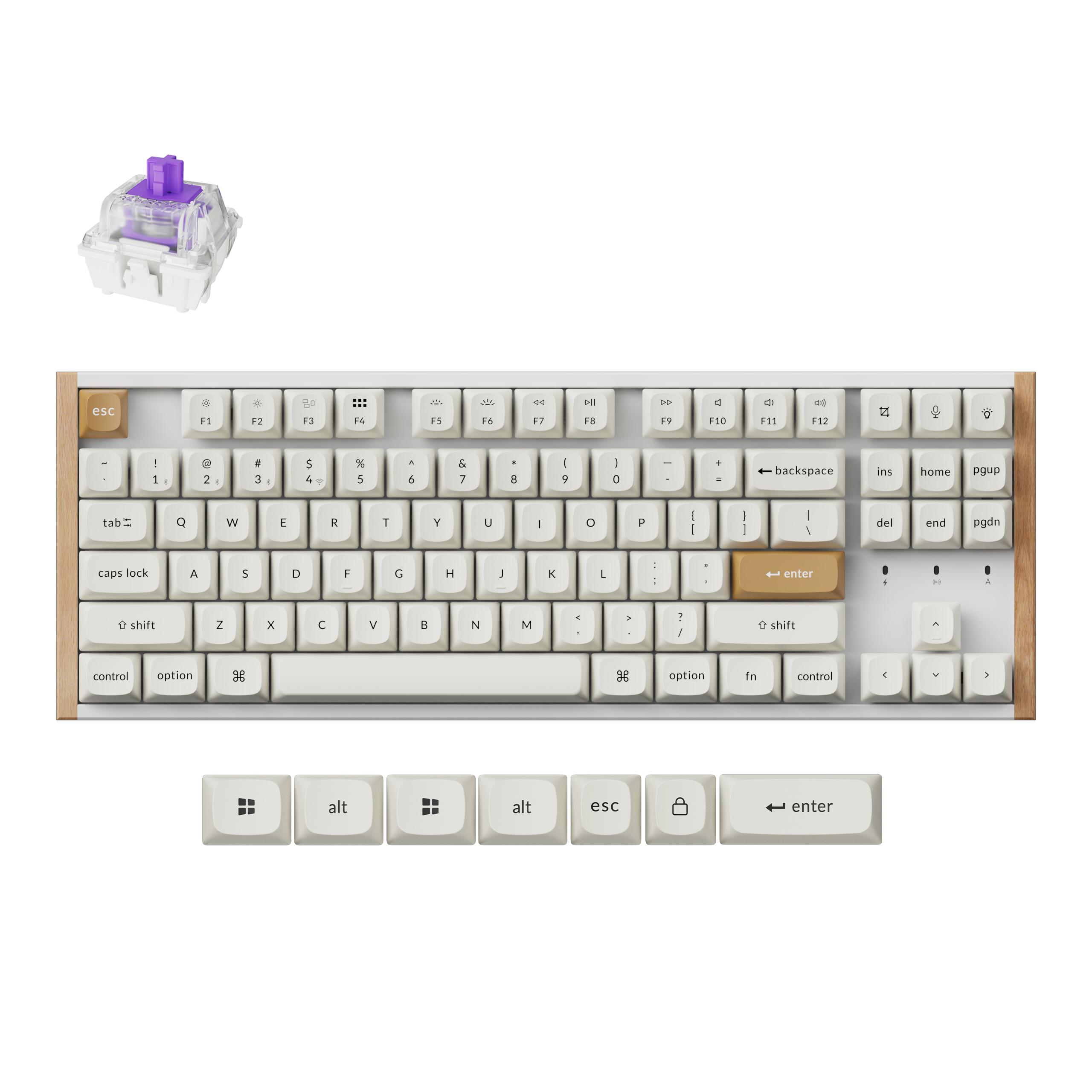 Геймърска Механична клавиатура Keychron K8 HE Magnetic Switch - White Special Edition