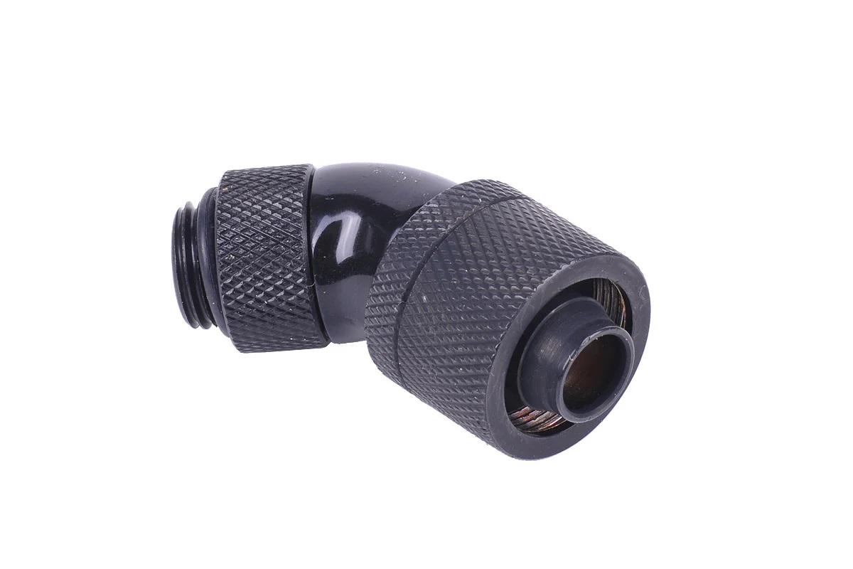 Компресионен фитинг Alphacool, 16/10 - G1/4, 45, Въртящ се, Черен мат