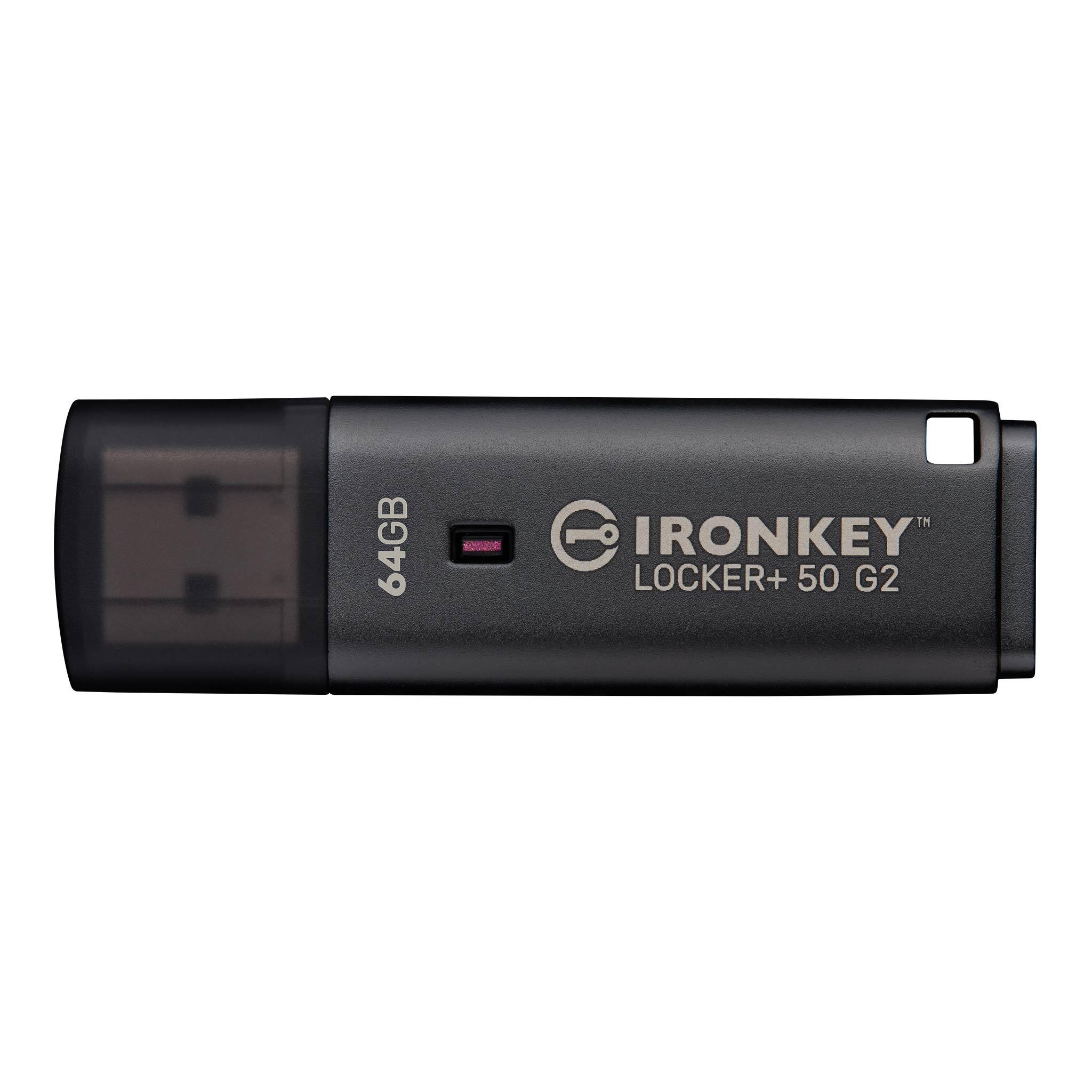 USB памет KINGSTON IronKey Locker 50 G2 - 64GB, XTS-AES 256-bit