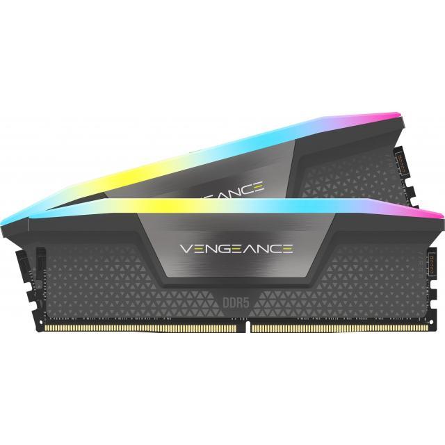 Памет Corsair Vengeance Gray RGB DDR5 32GB (2x16GB) 6000MHz, CL38 - AMD EXPO, Intel XMP