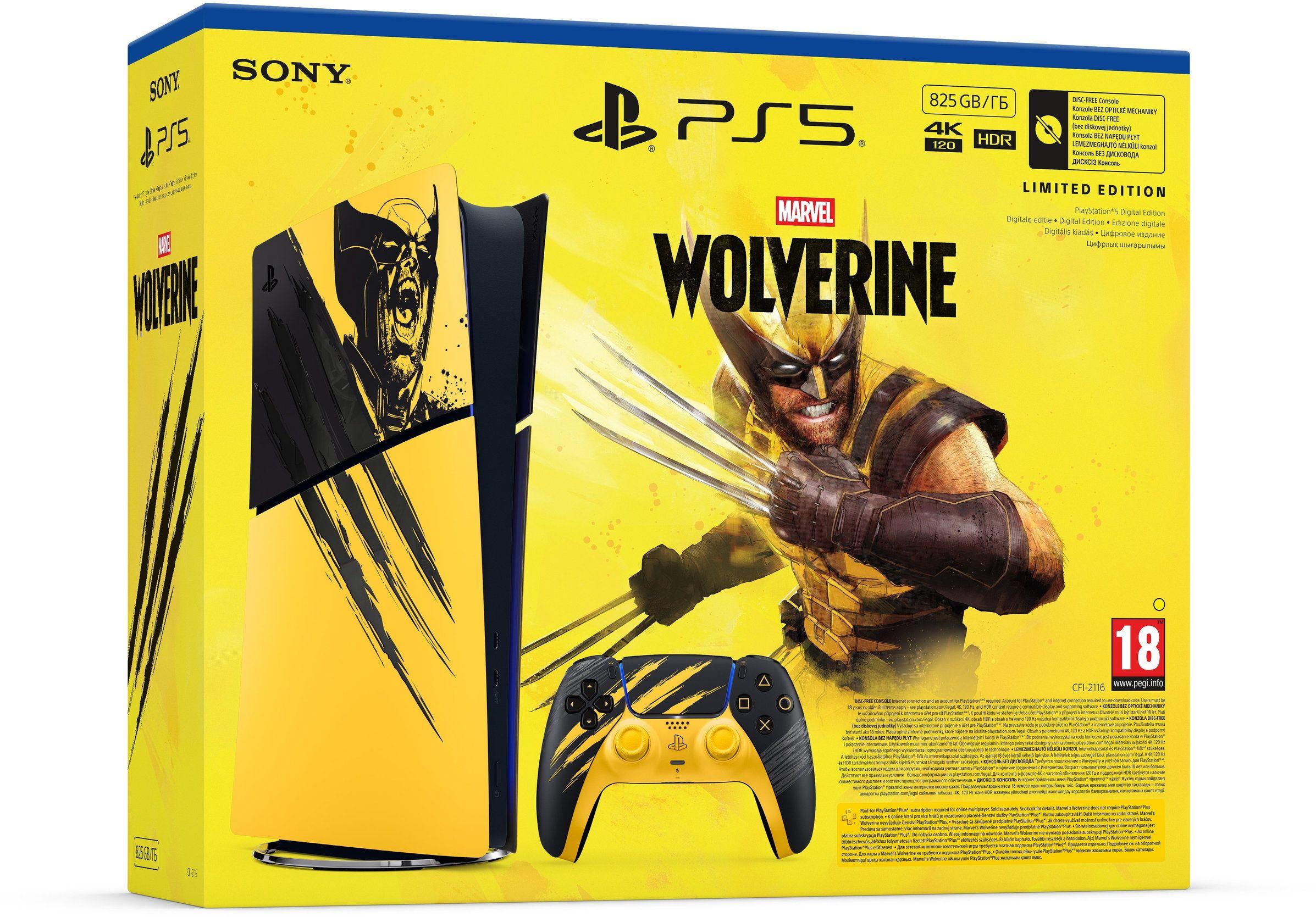 Конзола PlayStation 5 (Slim) - Digital Edition - Marvel’s Wolverine Battle Yellow Limited Edition Bundle