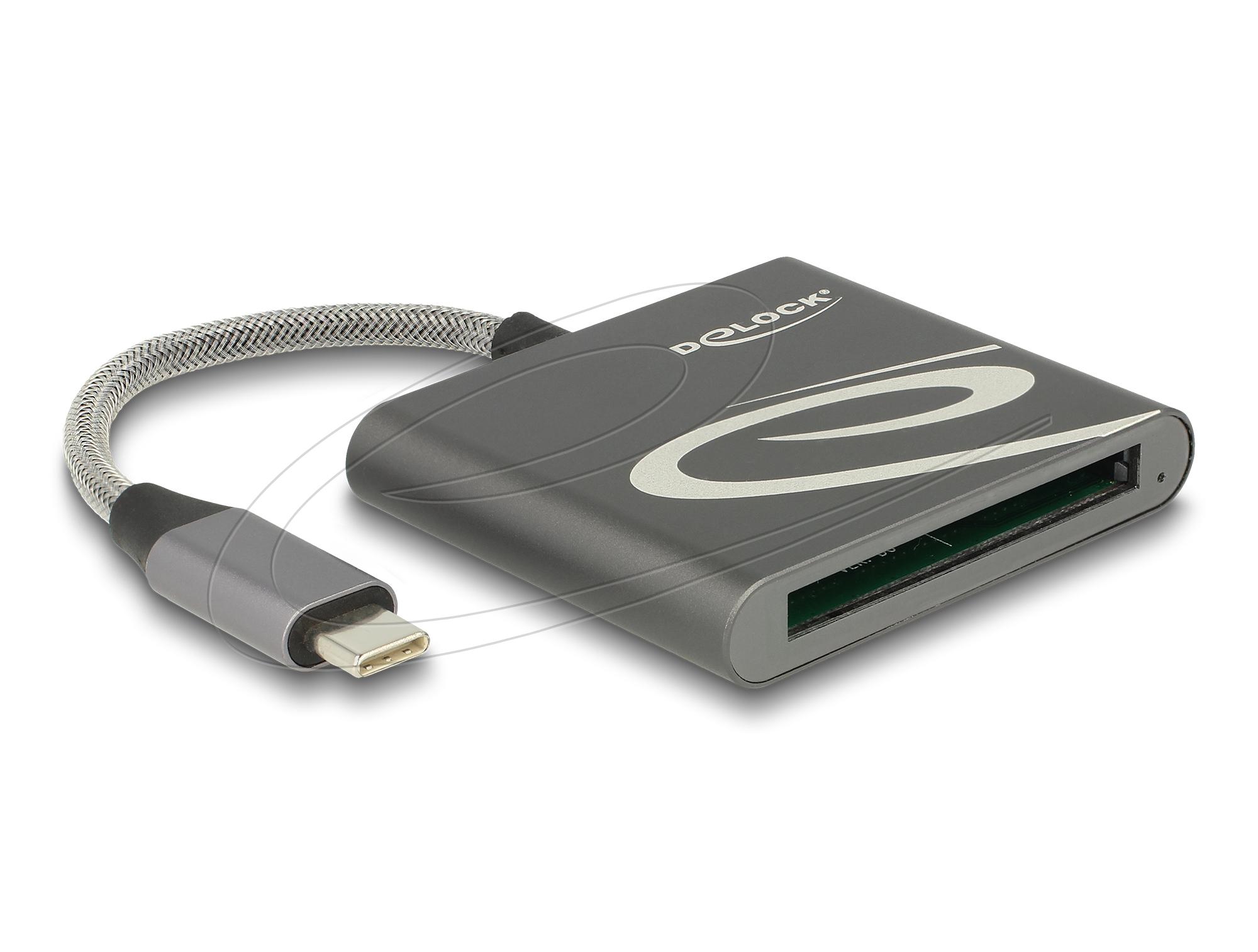Четец Delock външен Card Reader for CFast 2.0 type I / II, USB Type-C