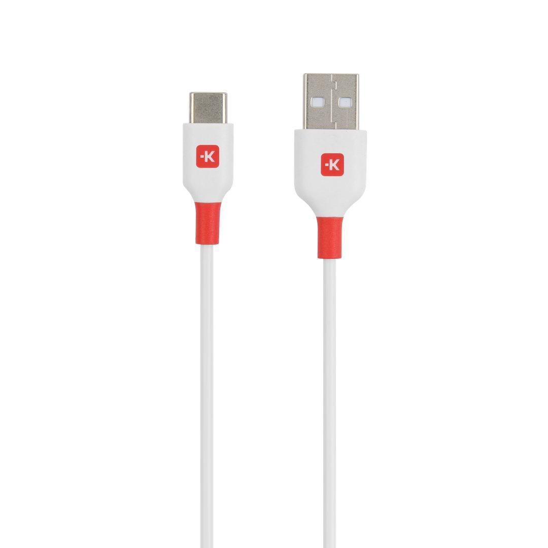 Skross Кабел USB-A 2.0 мъжко- USB-C мъжко, бял,  120 cm, 60w