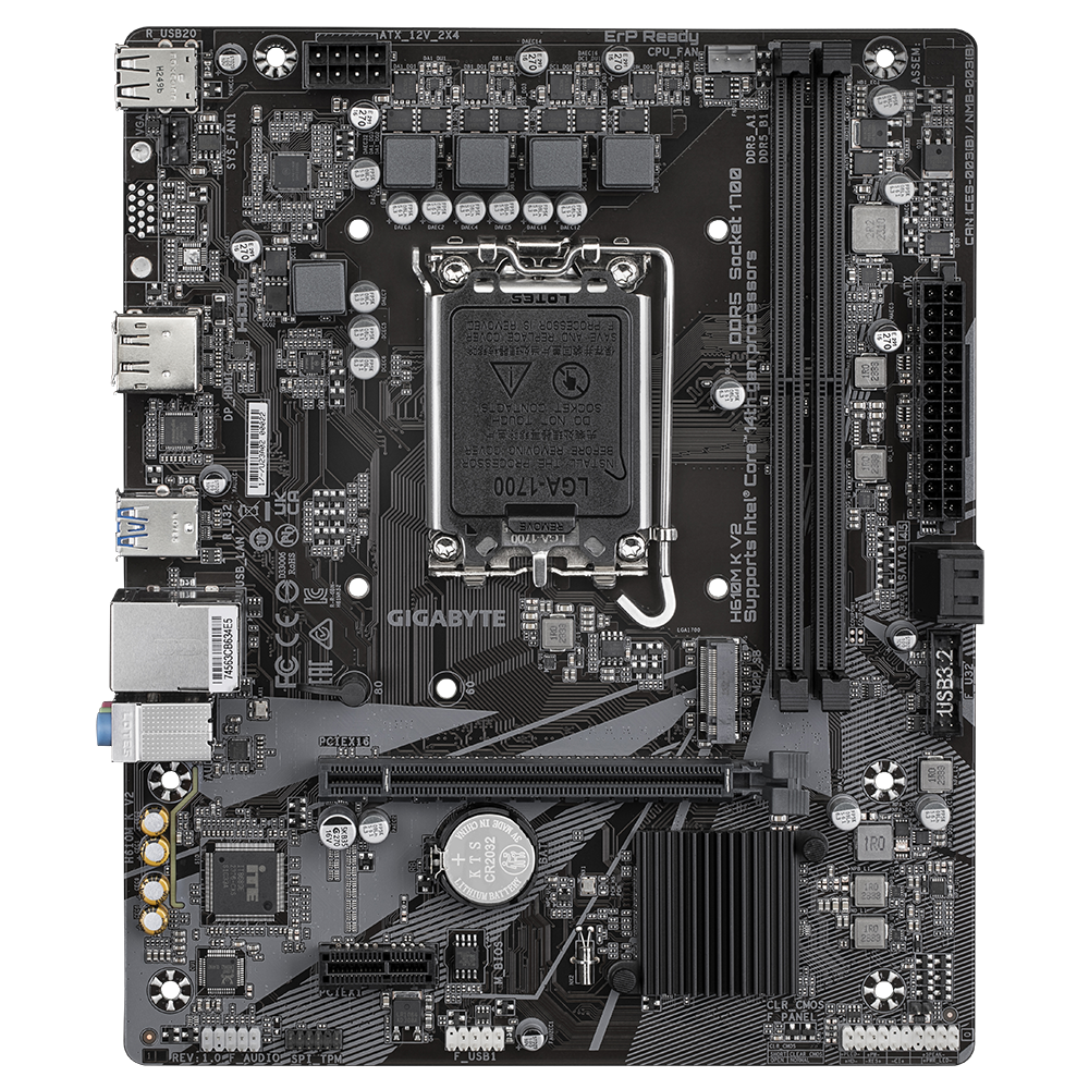 Дънна платка GIGABYTE H610M K V2 DDR5, socket 1700, Micro ATX