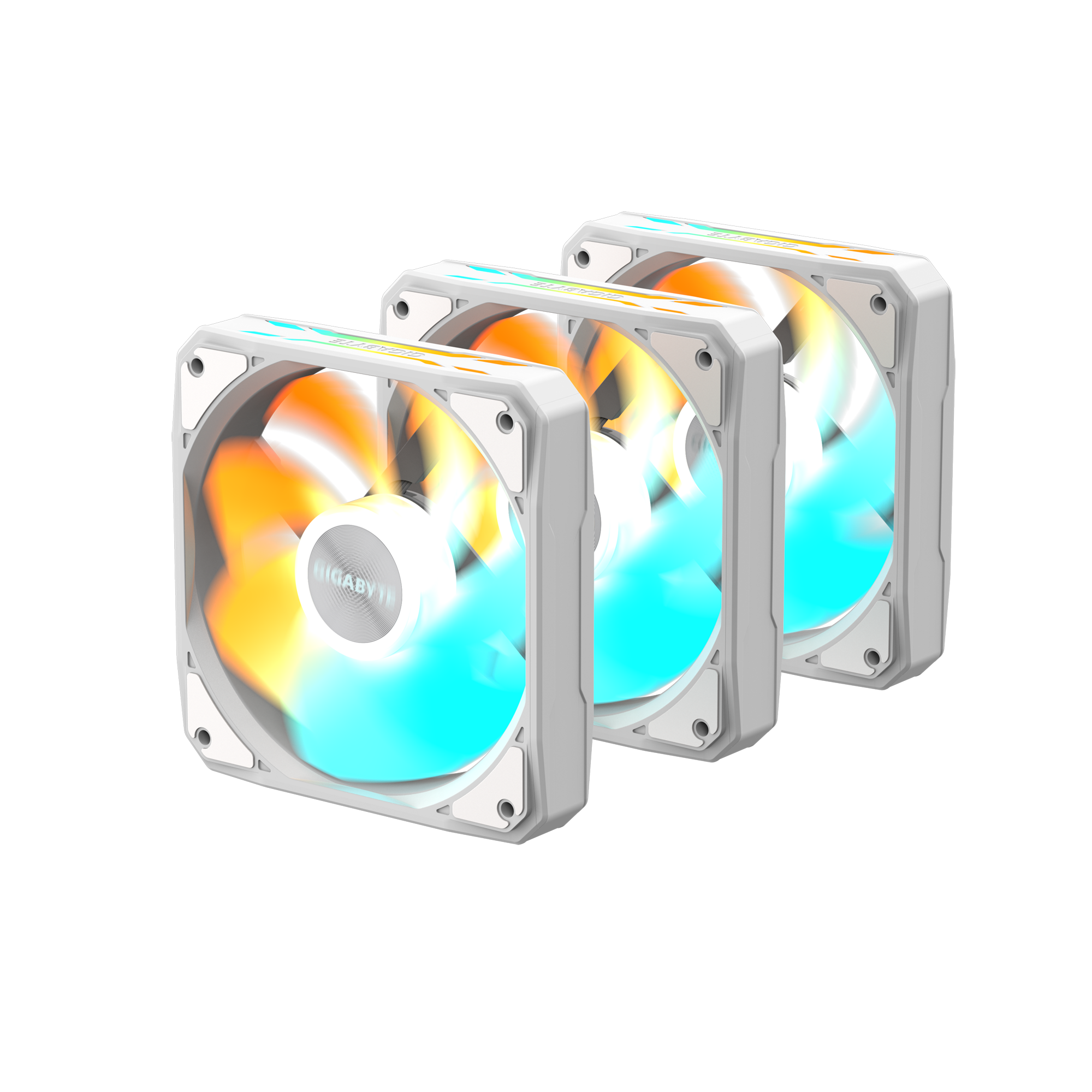 Комплект вентилатори 3-Pack GIGABYTE AORUS EZ CHAIN RVS FAN 120 ICE, 120x120x25mm ARGB