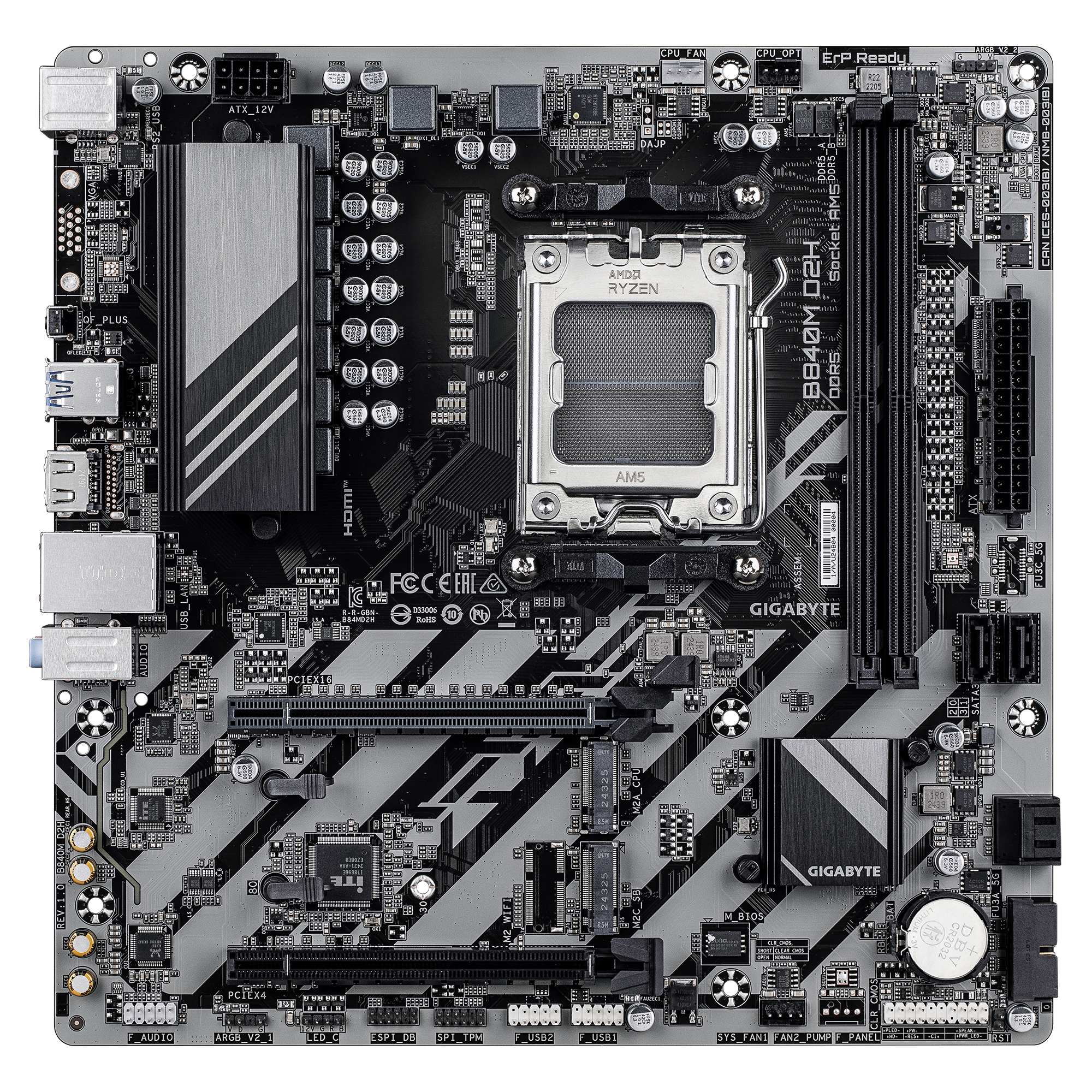 Дънна платка GIGABYTE B840M D2H socket AM5