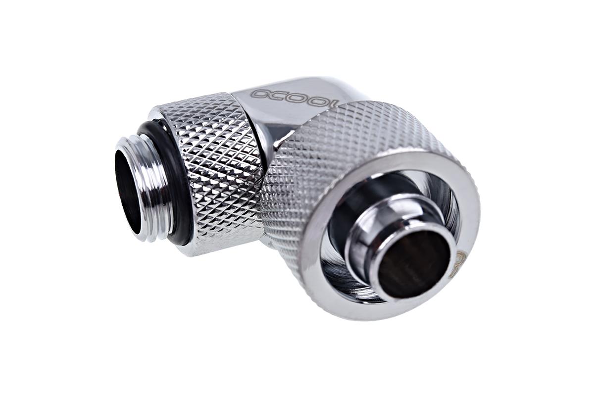 Фитинг Alphacool Eiszapfen, Удължител, 90, 16/10mm, G1/4, Сребрист