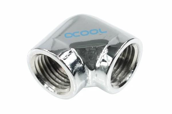 L-конектор Alphacool HF, Вътрешна резба G1/4 - G1/4, 90, Хром